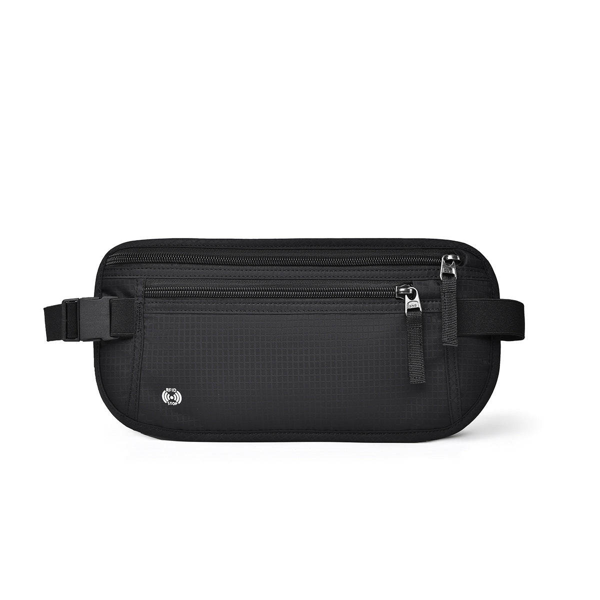 Black Nylon Travel Waist Pack - Waterproof, RFID Blocking, Lightweight