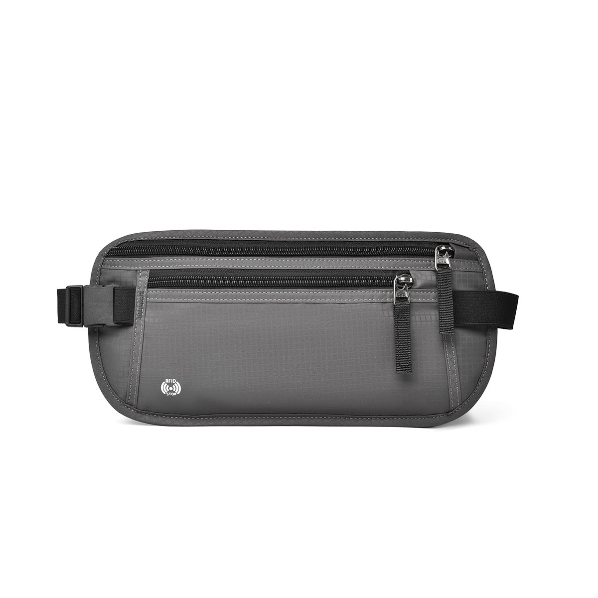 Dark Grey Nylon Travel Waist Pack - Waterproof, RFID Blocking, Lightweight