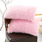 Pink Faux Fur Pillowcase Set - Crystal Velvet Plush Throw Pillow Covers, Bedding Accent 50x70cm, Pair