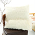 Milky White Faux Fur Pillowcase Set - Crystal Velvet Plush Throw Pillow Covers, Bedding Accent 50x70cm, Pair