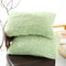 Green Faux Fur Pillowcase Set - Crystal Velvet Plush Throw Pillow Covers, Bedding Accent 50x70cm, Pair