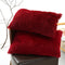 Claret Faux Fur Pillowcase Set - Crystal Velvet Plush Throw Pillow Covers, Bedding Accent 50x70cm, Pair