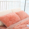 Light Orange Faux Fur Pillowcase Set - Crystal Velvet Plush Throw Pillow Covers, Bedding Accent 50x70cm, Pair