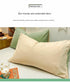Green And Yellow Washed Cotton Pillowcase Set - Solid Color, Simple Two-Tone Design, 48x74cm Pair