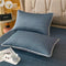 Dark Blue Cooling latex texture Pillowcase Set - Latex Feeling, Solid Color, 48x74cm Pair