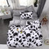 Black and White Cow Pattern 3-Piece Polyester Duvet Cover Set with 2 Pcs Pillowcases - Elegant Bedding, Machine Washable, 173x230cm Duvet + 51x76cm Pillowcases