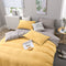 Gray And Yellow Stitching Ultra-Soft Solid Color 4-Piece Bedding Set - Queen SizeSuitable for 2m bed