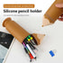 Grey Creative Silicone Pencil Case - High-Value Stationery  - Large Capacity Desk Organizer