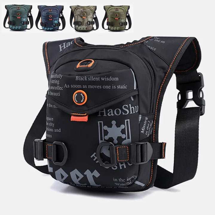 Black Rugged Polyester Waist Pack - Stylish, Multi-Compartment Crossbody Bag for Outdoor Adventures