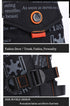 Black Rugged Polyester Waist Pack - Stylish, Multi-Compartment Crossbody Bag for Outdoor Adventures