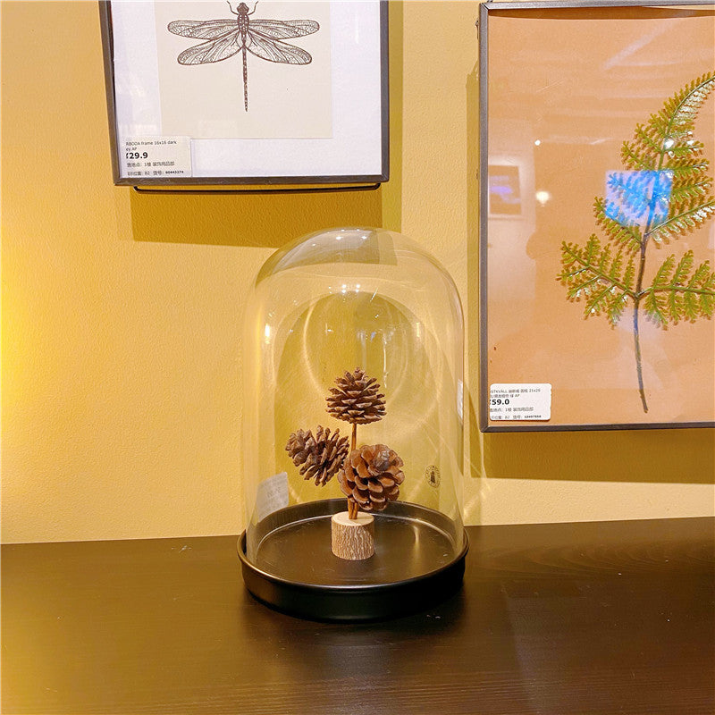 Brown Rustic Forest-Style Pinecone Desktop Decoration - Elegant 10-12cm Synthetic Resin Craft