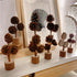 Brown Rustic Forest-Style White Frost Pine Cone Ornaments - Elegant 10-12cm Synthetic Resin Craft