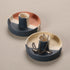 2 Pcs White Oval Bottom Nordic Ceramic Candle Holder with Jewelry Dish - Elegant Minimalist Home Decor Piece