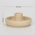 2 Pcs Light Yellow Oval Bottom Nordic Ceramic Candle Holder with Jewelry Dish - Elegant Minimalist Home Decor Piece