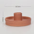 2 Pcs Orange Straight Bottom Nordic Ceramic Candle Holder with Jewelry Dish - Elegant Minimalist Home Decor Piece