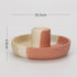 2 Pcs Yellow, White And Orange Stitching Oval Bottom Nordic Ceramic Candle Holder with Jewelry Dish - Elegant Minimalist Home Decor Piece
