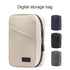 Beige Premium PU Leather Multi-Functional Travel Cable Organizer - Waterproof Digital Storage Pouch