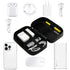 Beige Premium PU Leather Multi-Functional Travel Cable Organizer - Waterproof Digital Storage Pouch