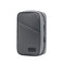 Grey Premium PU Leather Multi-Functional Travel Cable Organizer - Waterproof Digital Storage Pouch