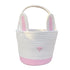 Pink And White Stitching Charming Easter Egg Tote Basket - Cute Rabbit-Themed Handwoven Cotton Rope Candy Holder