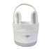 Grey And White Stitching Charming Easter Egg Tote Basket - Cute Rabbit-Themed Handwoven Cotton Rope Candy Holder