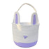 Purple And White Stitching Charming Easter Egg Tote Basket - Cute Rabbit-Themed Handwoven Cotton Rope Candy Holder