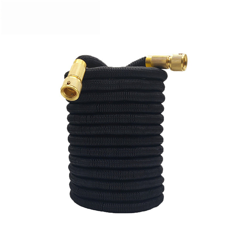 50FT Black Expandable Garden Hose without Spray Gun - High-Pressure TPE Watering & Car Wash Tool