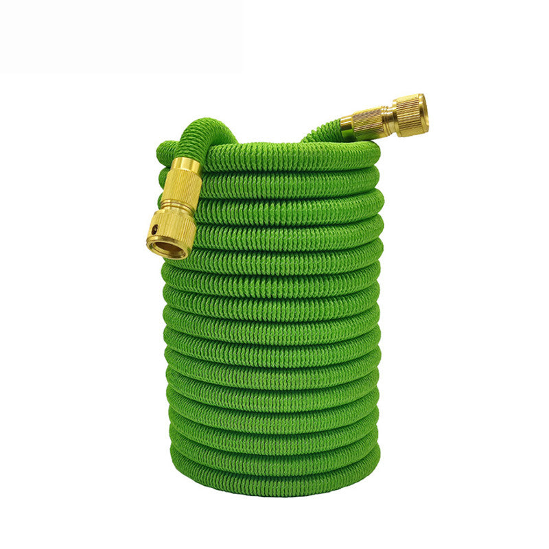 25FT Green Expandable Garden Hose without Spray Gun - High-Pressure TPE Watering & Car Wash Tool