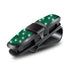6 Pcs Green Luxury Rhinestone Car Sun Visor Glasses Clip - Multi-Functional, 180° Rotatable, ABS Material