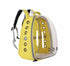 Yellow Stylish Transparent PVC Pet Carrier Backpack - Large Capacity, Multi-Use for Birds & CatsIncluding Wooden Stick