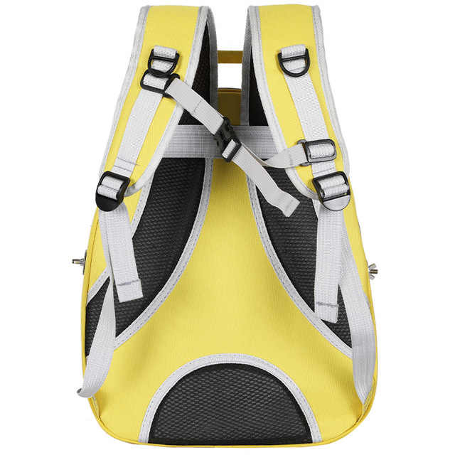 Yellow Stylish Transparent PVC Pet Carrier Backpack - Large Capacity, Multi-Use for Birds & CatsIncluding Wooden Stick