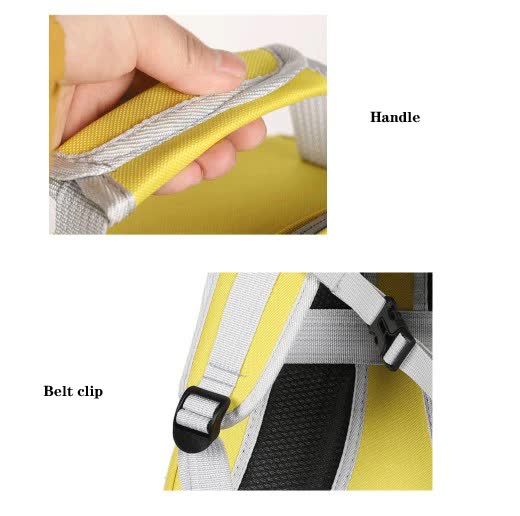 Yellow Stylish Transparent PVC Pet Carrier Backpack - Large Capacity, Multi-Use for Birds & CatsIncluding Wooden Stick