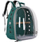 Green Stylish Transparent PVC Pet Carrier Backpack - Large Capacity, Multi-Use for Birds & CatsIncluding Wooden Stick