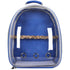 Blue Stylish Transparent PVC Pet Carrier Backpack - Large Capacity, Multi-Use for Birds & CatsIncluding Wooden Stick