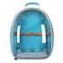 Teal Stylish Transparent PVC Pet Carrier Backpack - Large Capacity, Multi-Use for Birds & CatsIncluding Wooden Stick