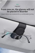 2 Pcs Orange PU Leather Car Visor Sunglasses Holder - Multi-Functional Clip for Glasses, Cards & Tickets, 9.5x4.5cm