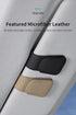 2 Pcs Orange PU Leather Car Visor Sunglasses Holder - Multi-Functional Clip for Glasses, Cards & Tickets, 9.5x4.5cm