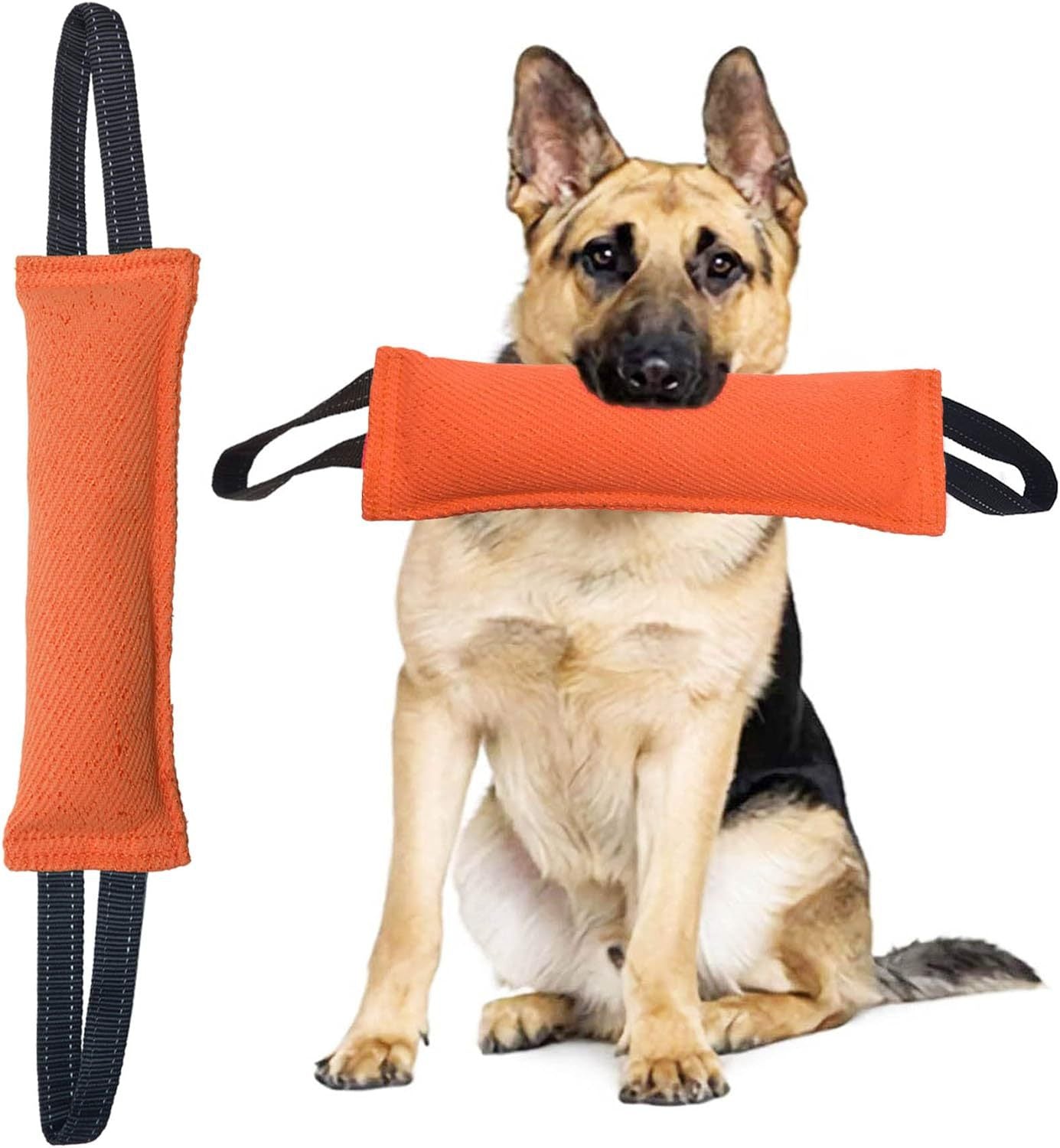 Orange Durable 2-Pack Tug-of-War Dog Training Toy - Tear-Resistant, Safe & Interactive for All Breeds