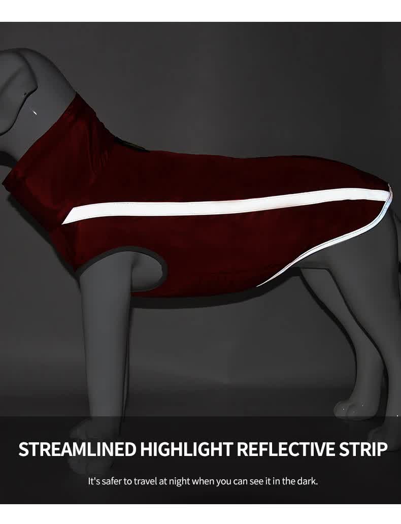 Size 4XL Yellow Reflective Winter Dog Jacket - Warm & Waterproof Outdoor Coat for Large Breeds