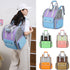 Blue And Purple Portable Pet Carrier Backpack - Spacious, Breathable, and Travel-Friendly for Cats and Small Dogs