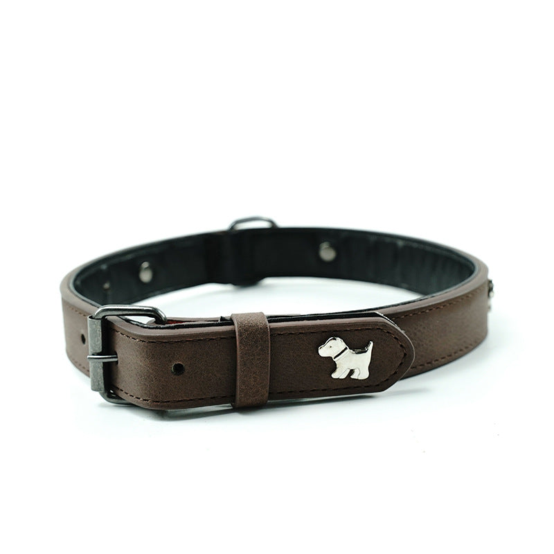 2 PCS Soft Leather Dog Collar - Adjustable & Durable for Medium/Large Dogs M-58*2.5cm