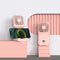 Pink Portable Handheld Fan with Neck Strap & Phone Stand