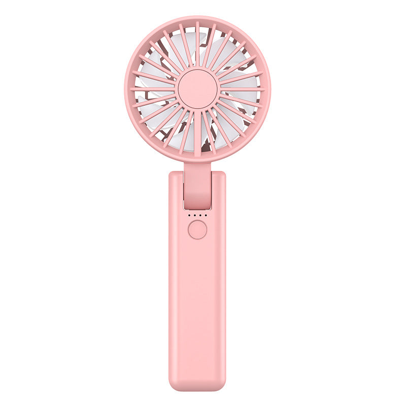 Pink Dual-Blade Portable Neck Fan - Rechargeable USB Fan with Carabiner