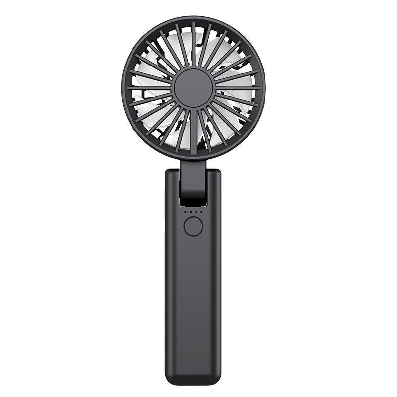 Black Dual-Blade Portable Neck Fan - Rechargeable USB Fan with Carabiner