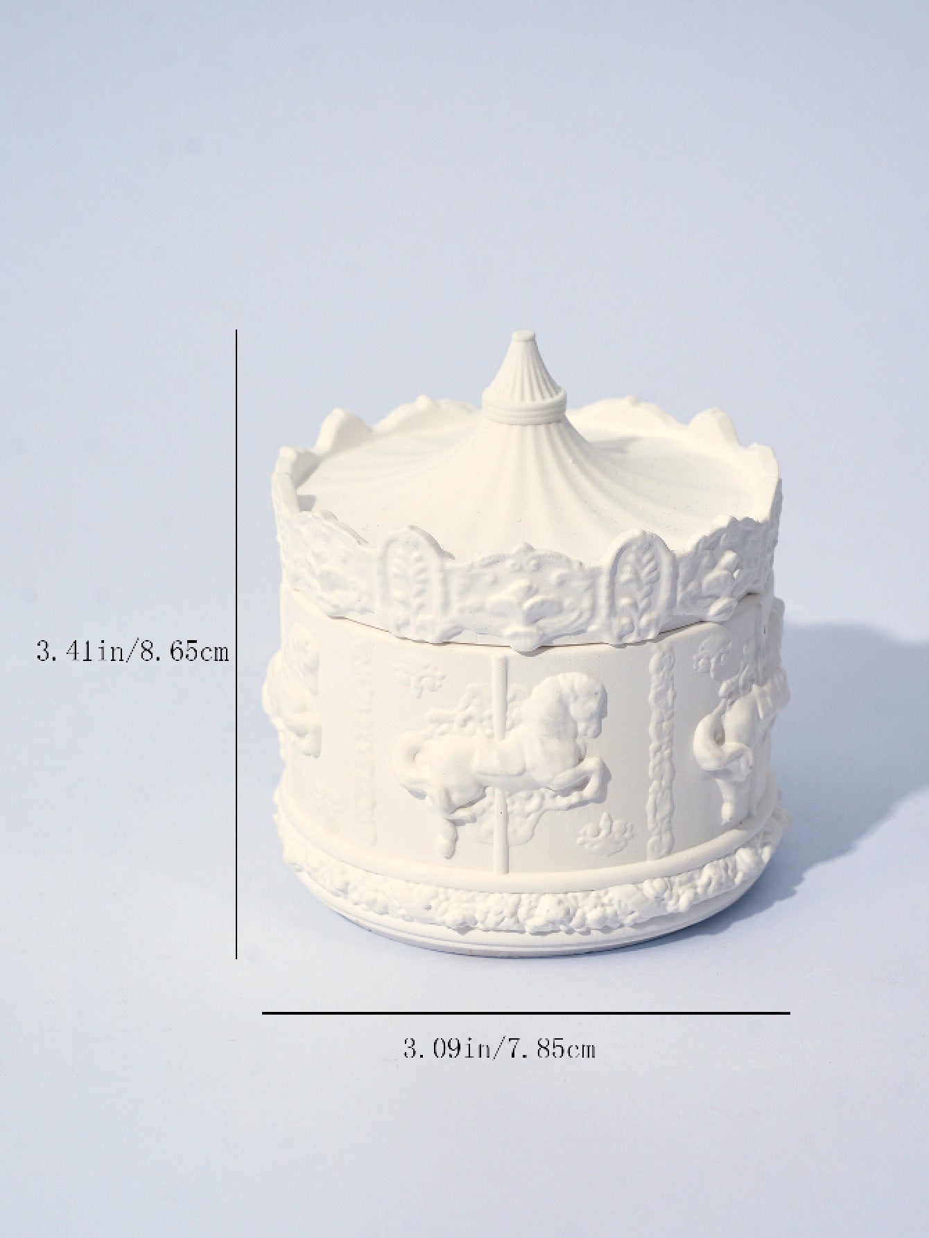 White Peach OolongRotating Carousel Soy Candle - Unique Home Decor & Gift