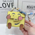 Yellow Mini Bag Earphone Case - Stylish Keychain Pouch for Headphones