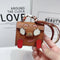 Brown Mini Bag Earphone Case - Stylish Keychain Pouch for Headphones