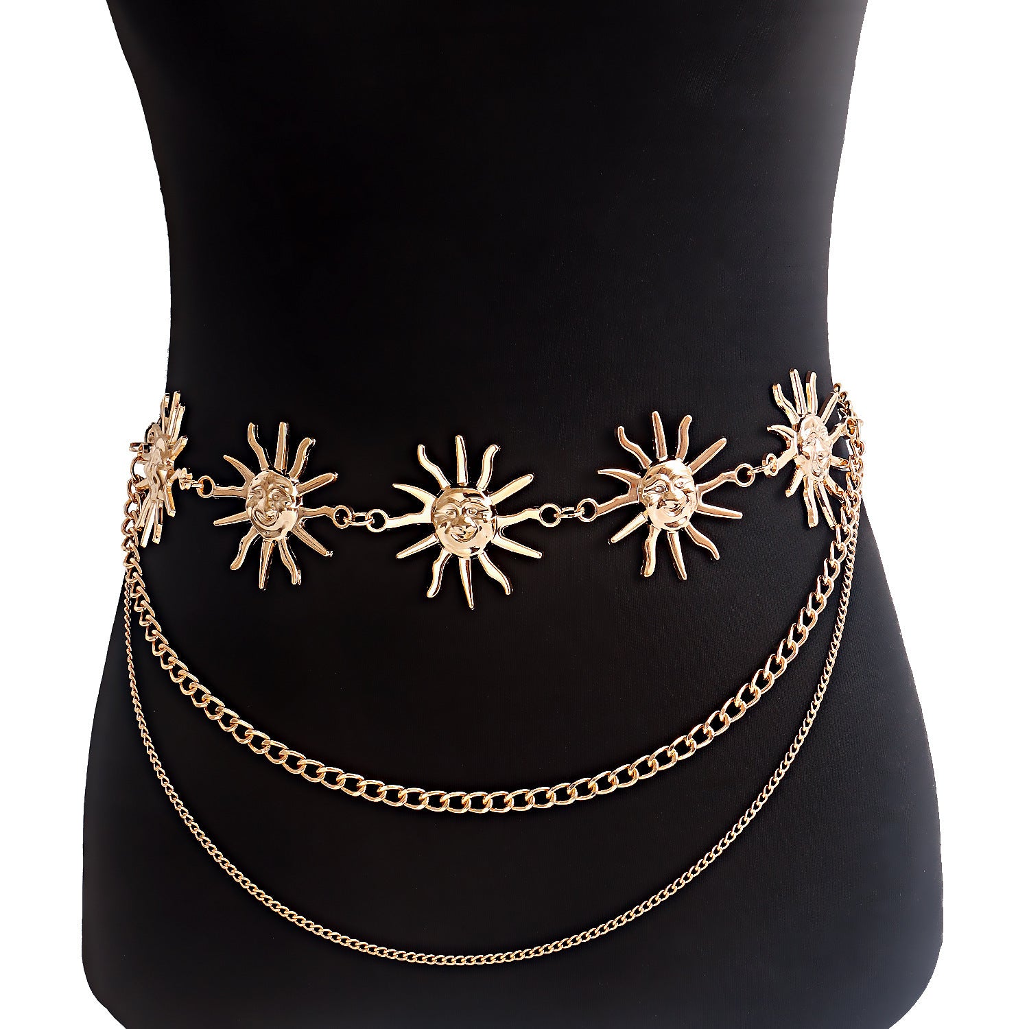 2 PCS Style 10Statement Body Chain Belt - Women's Sun Flower Waist Jewelry