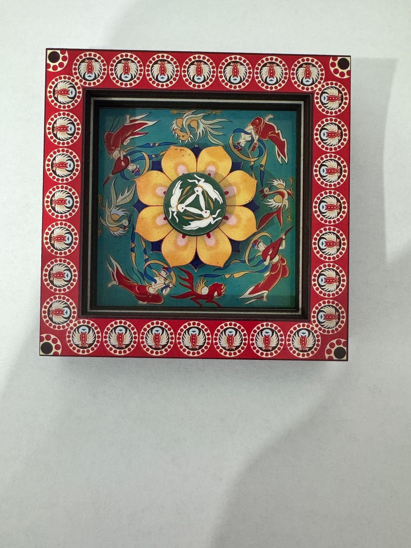 2-PCS 3D Wooden Fridge Magnet - Dunhuang Art Style, Creative Gift Style 6