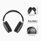 Black Bluetooth Over-Ear Headphones - Mesh Headband, Wireless, Rotatable Earcups